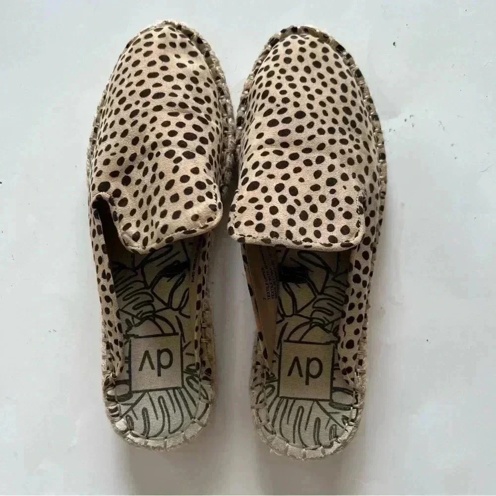 DV Dolce Vita Elaine Leopard Espadrille Slip on Mule size 7